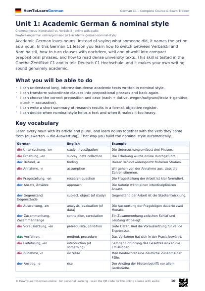 German C1 course PDF – preview page 2