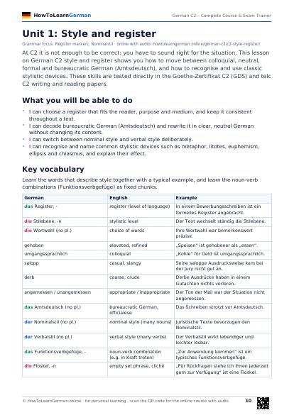 German C2 course PDF – preview page 2