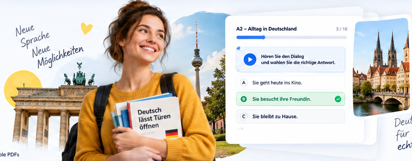 German learner and example listening activity